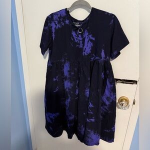 Disturbia Black & Purple Tie-Dye Babydoll Dress